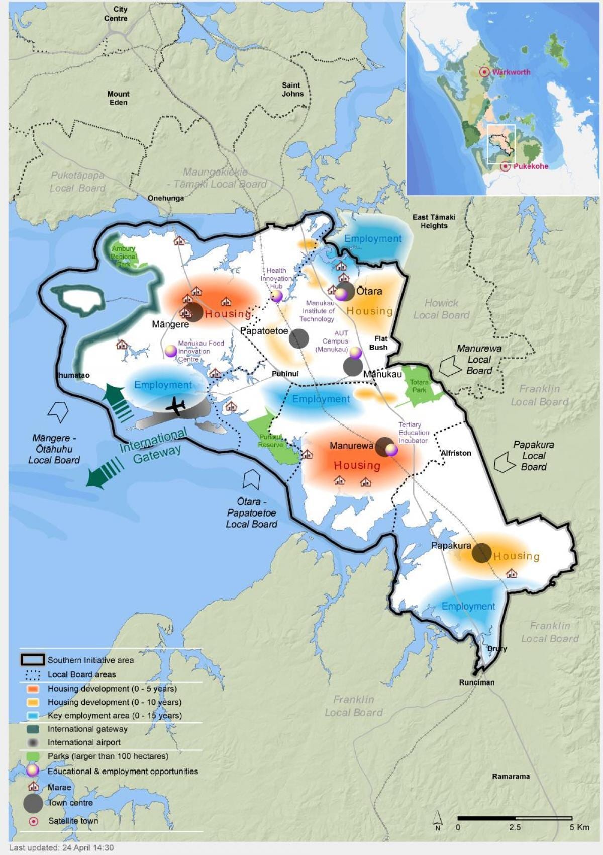 რუკა სამხრეთ Auckland