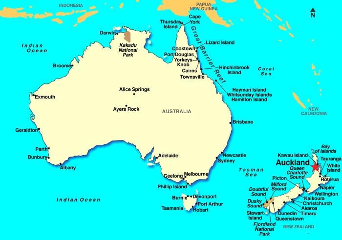 Auckland მსოფლიო რუკა