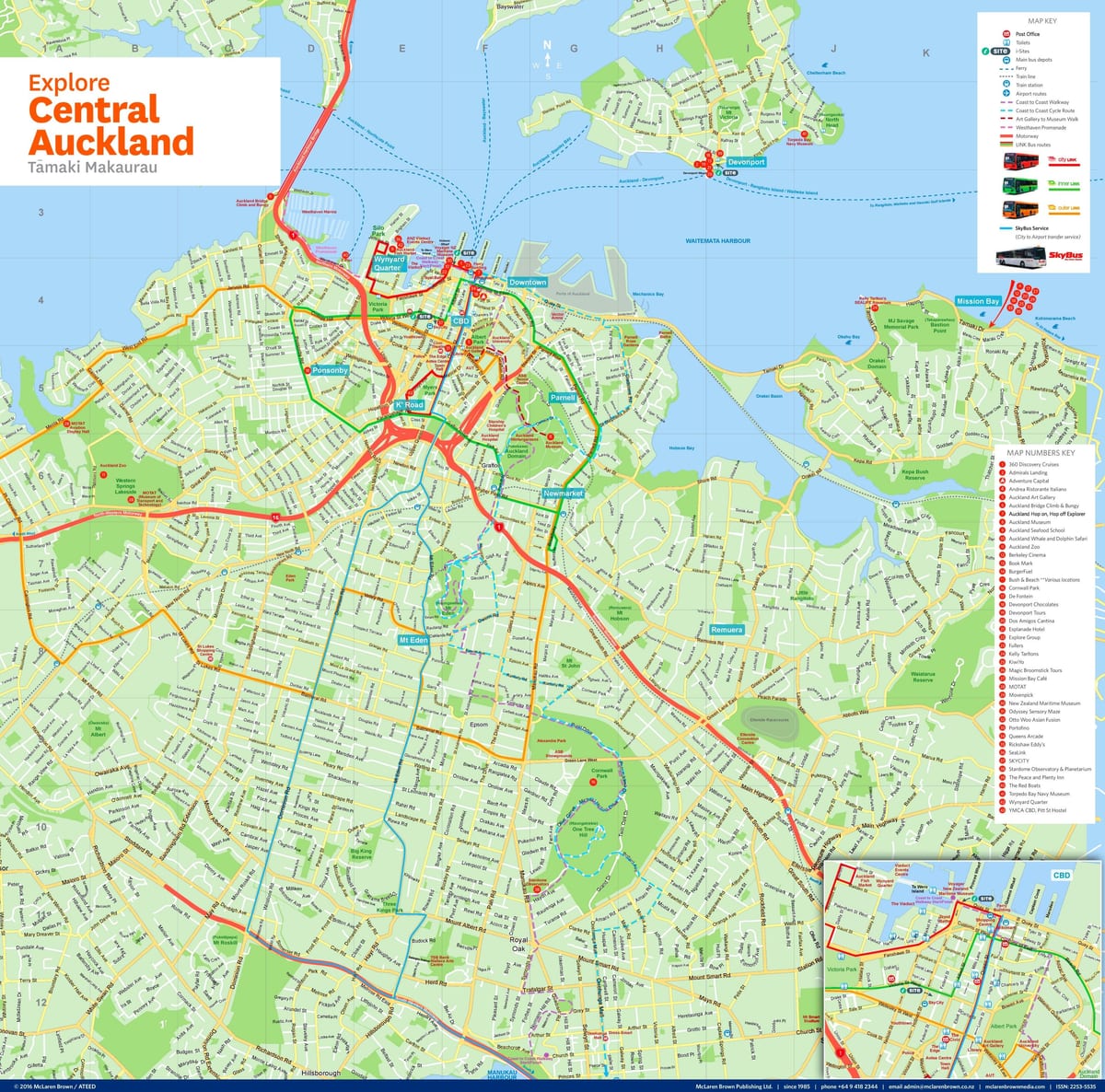 რუკა Auckland cbd