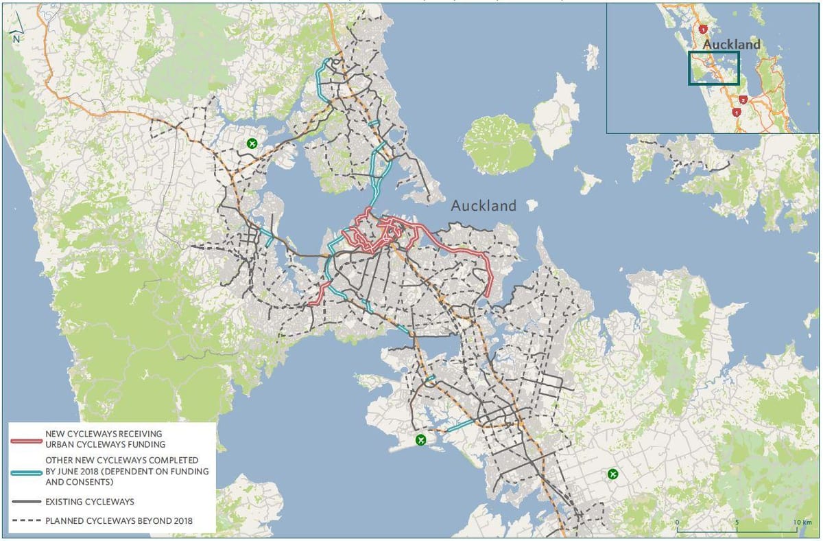 რუკა cycleway Auckland რუკა