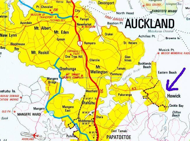 რუკა Howick Auckland