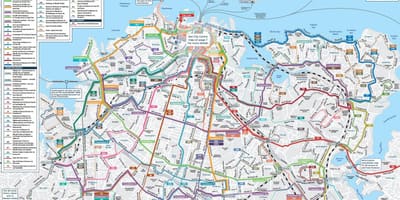 Auckland საზოგადოებრივი ტრანსპორტი რუკა