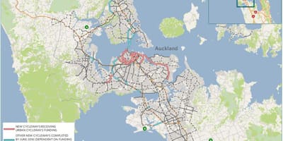 რუკა cycleway Auckland რუკა